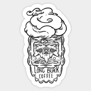 Skull Long Black Sticker